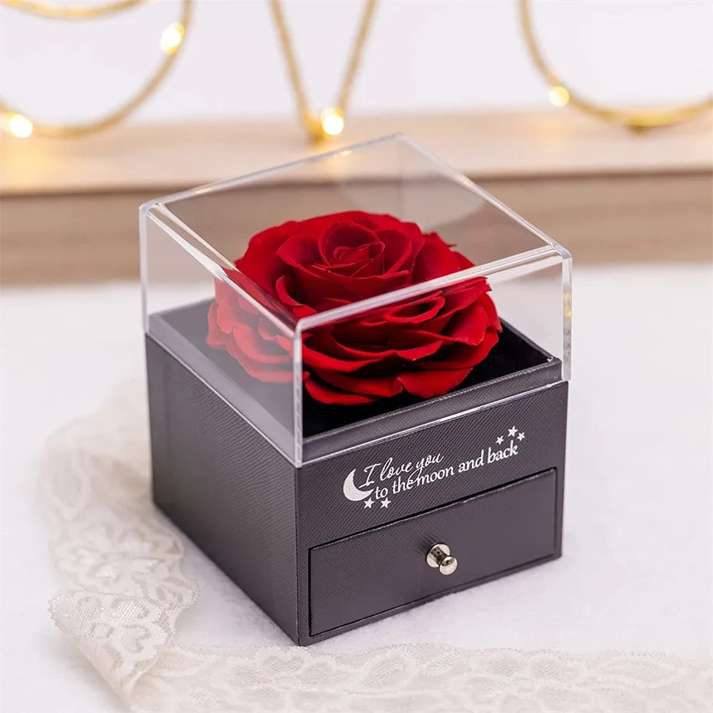 Eternity Flower with Crystal Necklace Gift Box